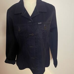 Faconnable Cotton Navy  Twill Jean Jacket Size Large
